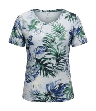 Marinello dames t- shirt safari- print blauw- groen Marinello