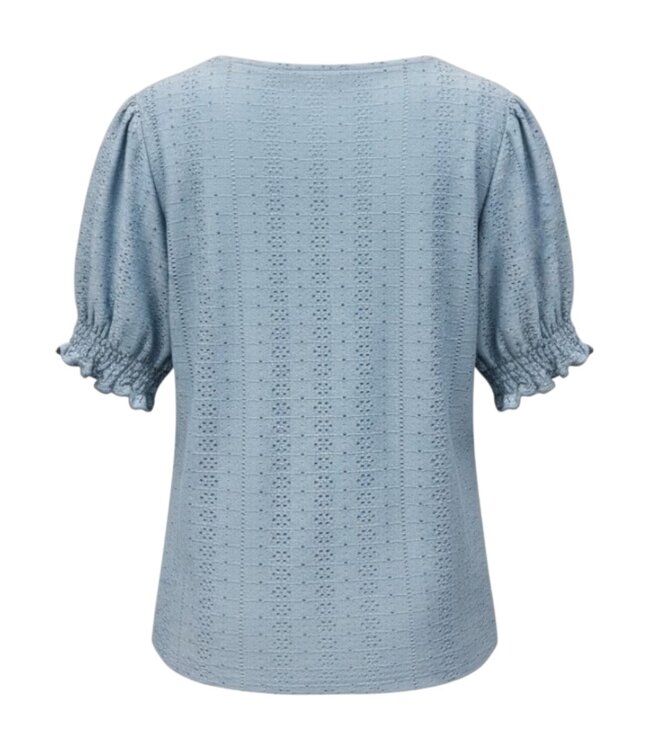 dames t- shirt broderie staalblauw M.X.O.