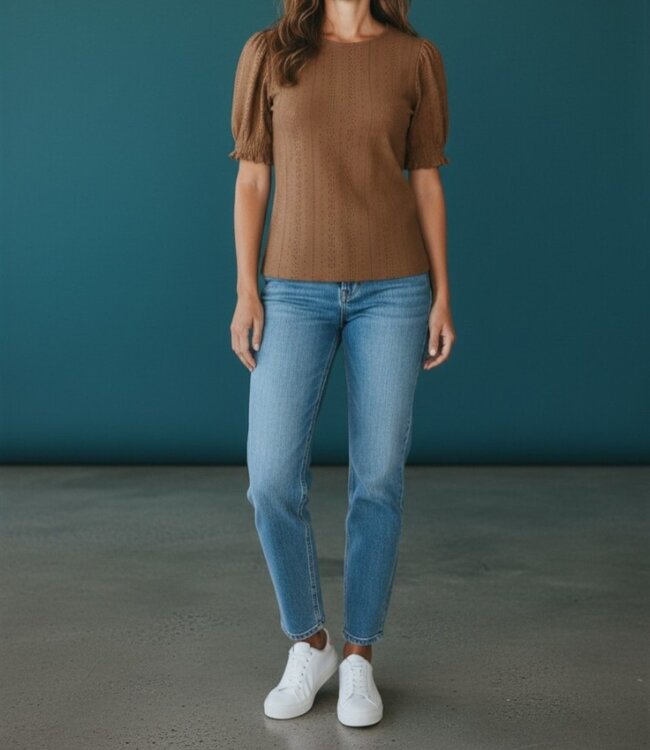 dames t- shirt broderie nougat M.X.O.