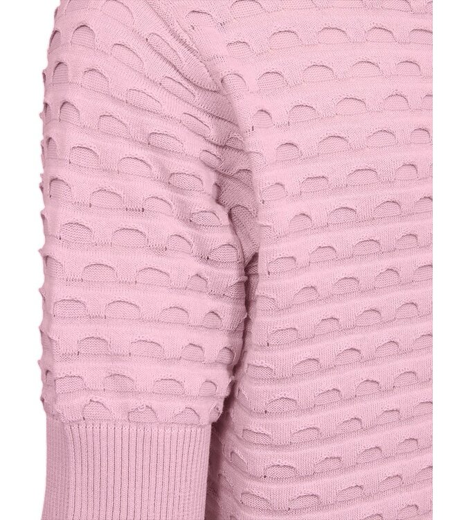 dames trui korte mouw relief Dodo roze FreeQuent