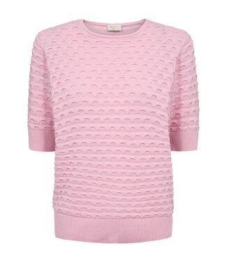 FreeQuent dames trui korte mouw relief Dodo roze FreeQuent