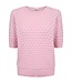 dames trui korte mouw relief Dodo roze FreeQuent