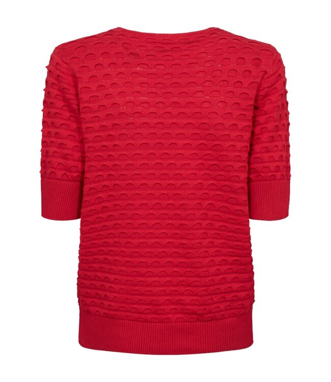 dames trui korte mouw relief Dodo rood FreeQuent