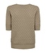 dames trui korte mouw relief Dodo taupe FreeQuent