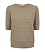 dames trui korte mouw relief Dodo taupe FreeQuent