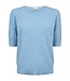 dames trui korte mouw relief Dodo blauw FreeQuent