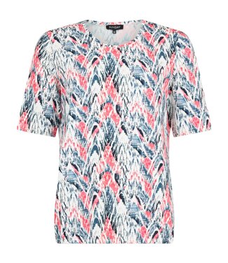 Sunday dames blouson shirt met waterval-print blauw- rood Sunday
