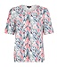 dames blouson shirt met waterval-print blauw- rood Sunday