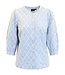 dames blouse met knopen en patroon 100% katoen blauw Brandtex