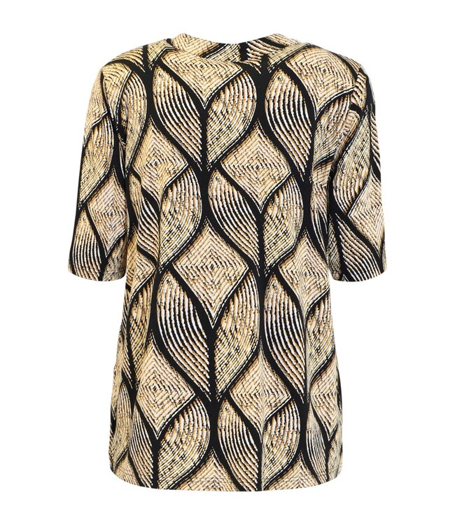 dames t- shirt met plooitjes en print sunsky