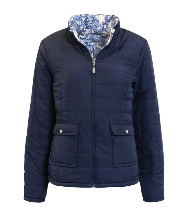 zomer jas dames reversible met print blauw Brandtex