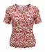 dames blouson shirt met v-hals en print rood Brandtex