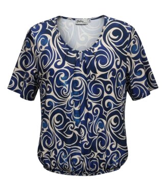 BLAUW dames blouson shirt swirl marine K/M