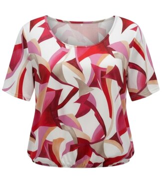 BLAUW dames blouson shirt fantasyprint roze K/M