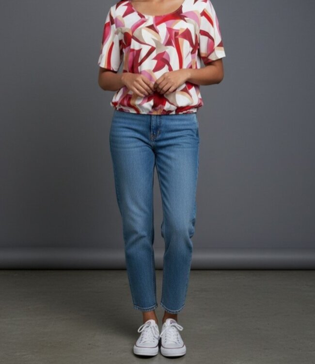 dames blouson shirt fantasyprint roze K/M