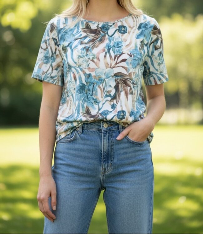 dames blouson shirt avatar- blauw K/M