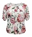 dames blouson shirt bloemen groen- roze K/M