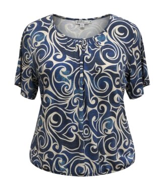 BLAUW dames blouson shirt swirl marine K/M