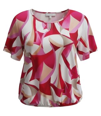 BLAUW dames blouson shirt fantasyprint roze K/M