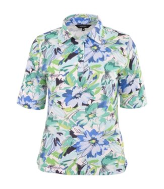 Navigazione dames polo met korte mouw en print groen Navigazione