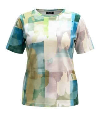 M.X.O. dames t- shirt met print "Esscher" groen M.X.O.