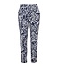 stretch broek dames krinkelstof marine- wit M.X.O.