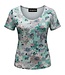 dames t- shirt met plooitjes en print aqua- blauw Navigazione