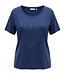 effen dames t- shirt met opdruk inkt- blauw M.X.O.