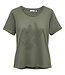 effen dames t- shirt met opdruk olijfgroen M.X.O.