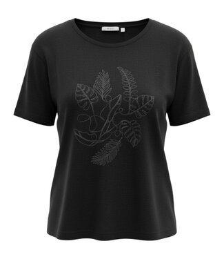 M.X.O. effen dames t- shirt met opdruk zwart M.X.O.