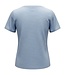 dames t- shirt broderie met bloemetjes blauw M.X.O.