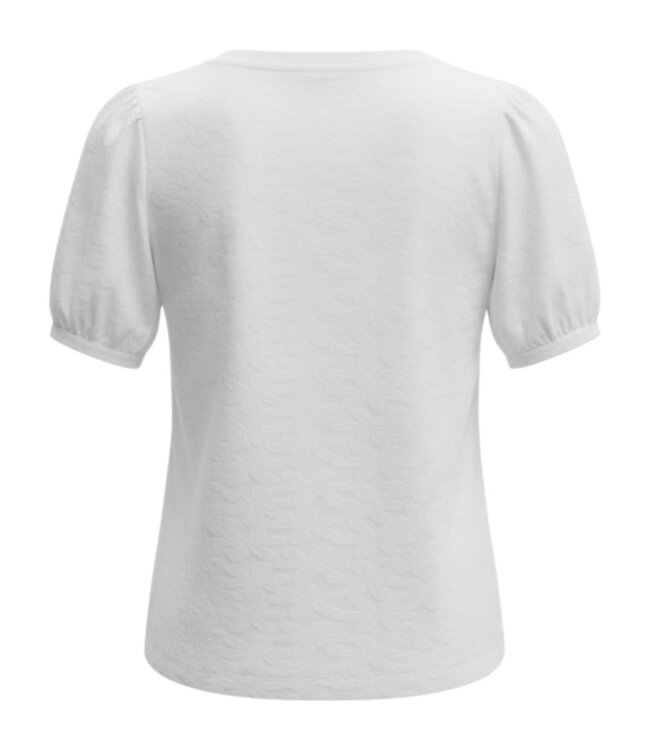 dames t- shirt broderie met bloemetjes offwhite M.X.O.