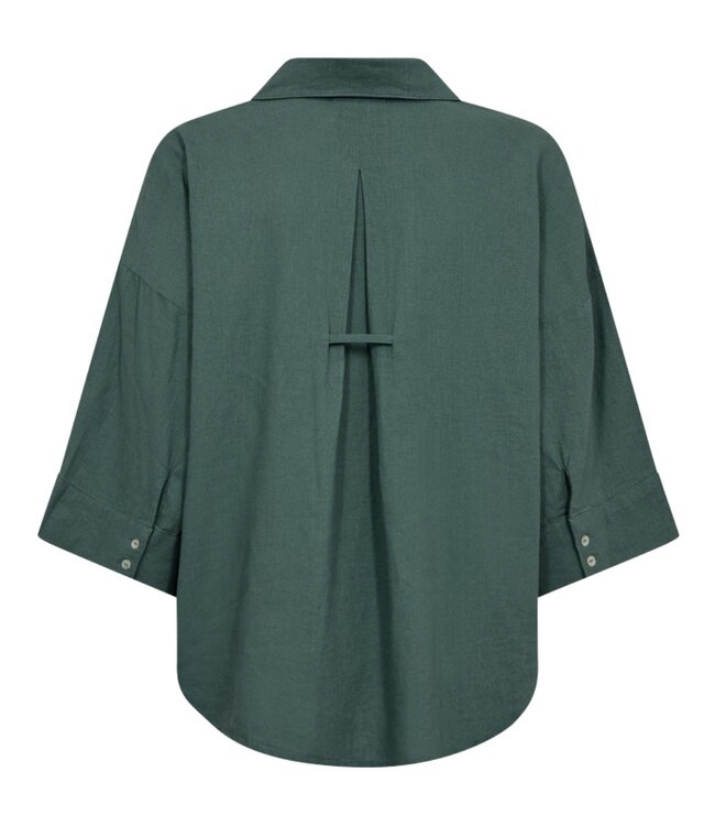 linnen dames blouse met 3/4 mouw "Lava Shirt" groen FreeQuent 207870-2099