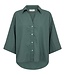 linnen dames blouse met 3/4 mouw "Lava Shirt" groen FreeQuent 207870-2099