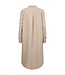 linnen dames jurk met kraag en knopen "Lava Dress" sand FreeQuent