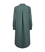 linnen dames jurk met kraag en knopen "Lava Dress" groen FreeQuent