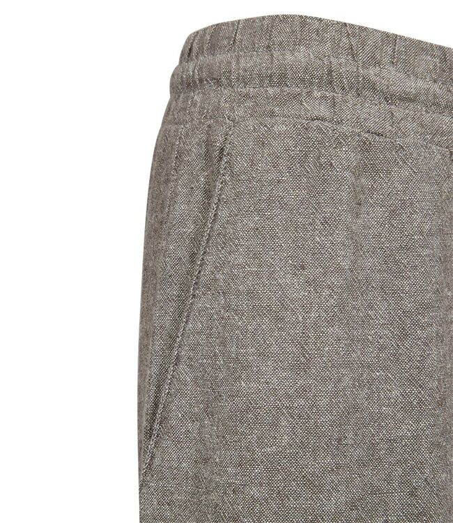 linnen dames broek "Lava" bruin gemeleerd FreeQuent