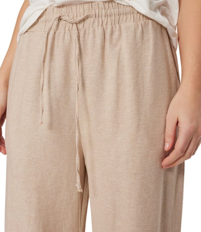 linnen dames broek "Lava" sand FreeQuent - LANG