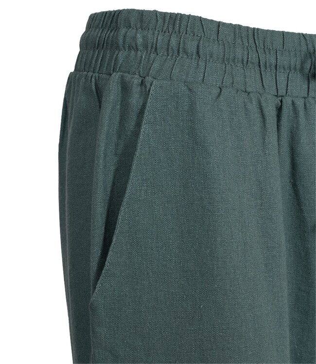 linnen broek dames "Lava" groen FreeQuent - ENKELLENGTE