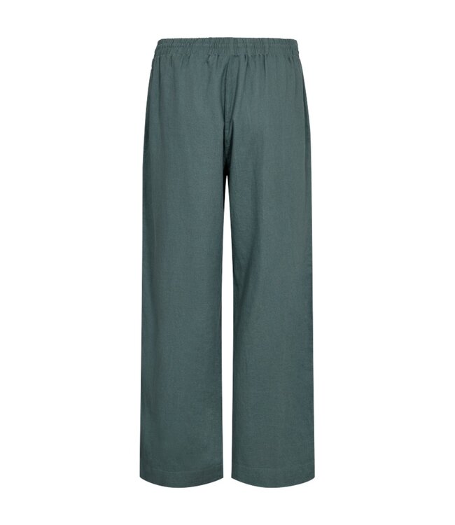 linnen broek dames "Lava" groen FreeQuent - ENKELLENGTE