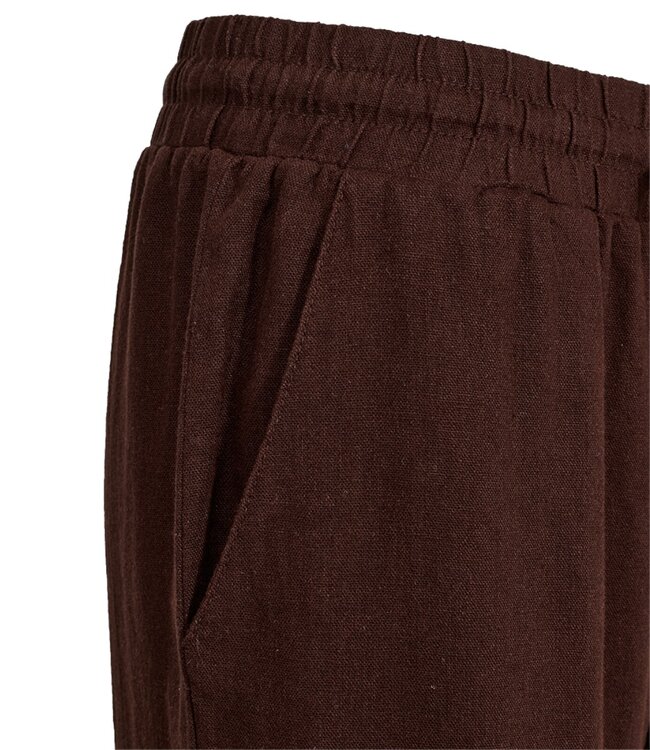 linnen broek dames "Lava" bruin - ENKELLENGTE