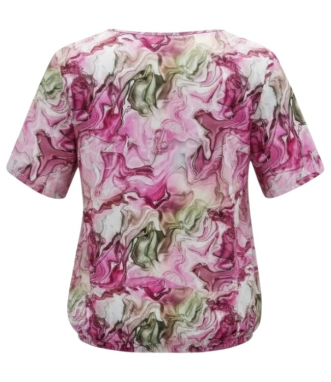 dames blouson shirt marmerprint roze K/M