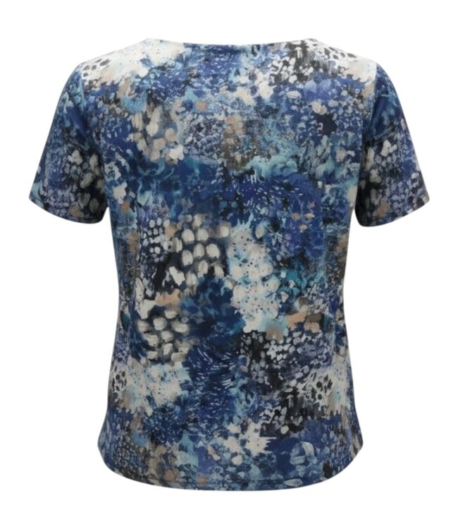 dames blouson shirt Picasso- print blauw K/M