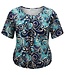 dames blouson shirt swirl aqua- blauw  K/M