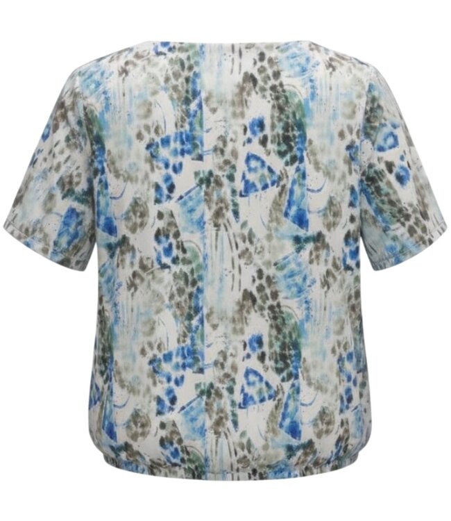 dames blouson shirt "Othmar"blauw- bruin K/M