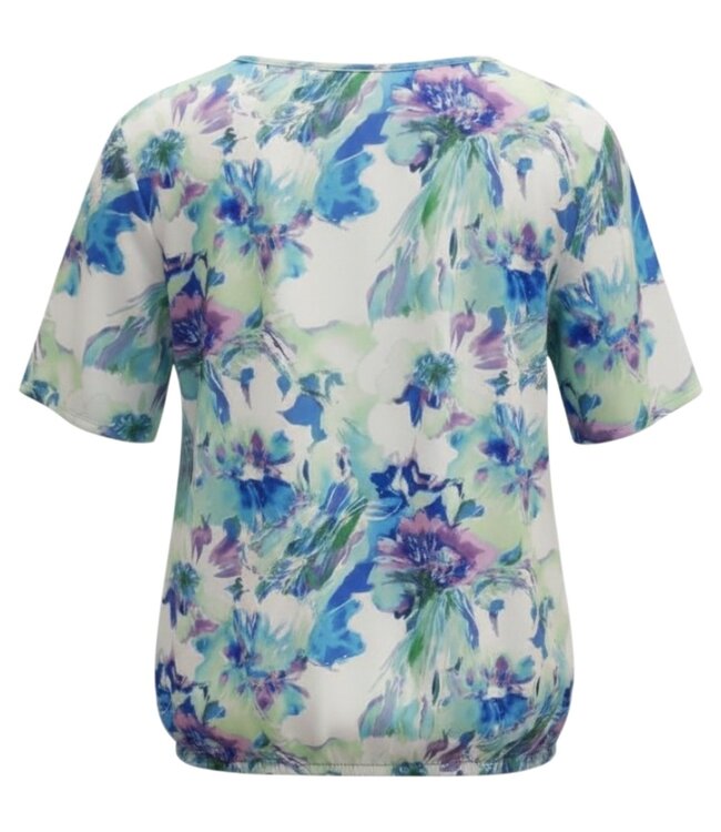 dames blouson shirt fantasyprint groen- blauw K/M