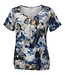 dames blouson shirt met bloemen digitaal blauw K/M
