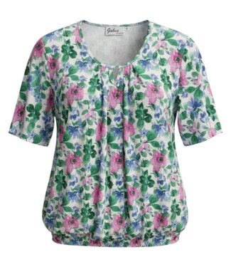 BLAUW dames blouson shirt bloemen pastel- groen K/M