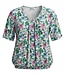 dames blouson shirt bloemen pastel- groen K/M
