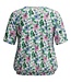 dames blouson shirt bloemen pastel- groen K/M